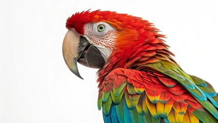 Fototapeta premium Cuban macaw closeup parrot isolated on white background
