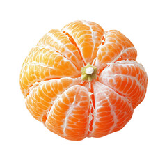 peeled mandarin orange isolated on transparent background