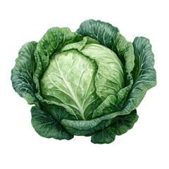 Fototapeta premium watercolor cabbage isolated on white background
