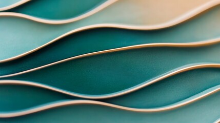 Abstract wavy patterns in teal tones create a serene background, enhancing visual appeal
