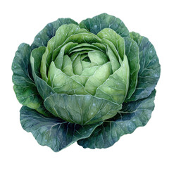 Obraz premium cabbage watercolor, isolated on white background.