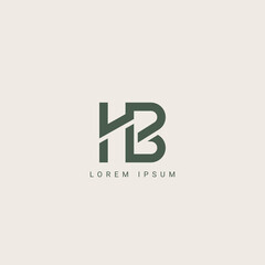 Minimal Creative Initial Based HB, BH logo. Letter HB, BH creative elegant Monogram with black color