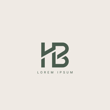 Minimal Creative Initial Based HB, BH logo. Letter HB, BH creative elegant Monogram with black color