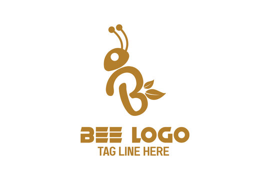 bee buzz logo design vector, letter b logo and honey bee, 

