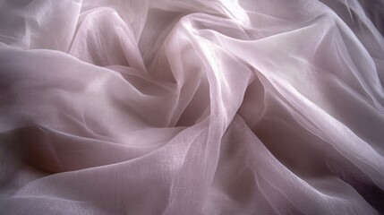 Fototapeta premium Abstract Close Up of Sheer White Draped Fabric Revealing Elegant Texture in Light