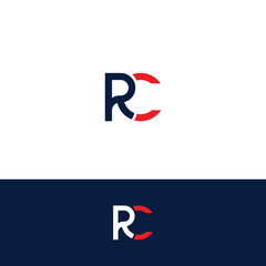 Minimal Creative Initial Based RC, CR logo. Letter CR, RC creative elegant Monogram with black color