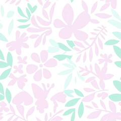 Pastel floral seamless pattern background