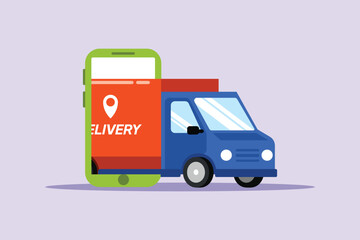 Delivery service concept. Colored flat vector illustration isolated