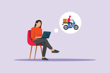 Delivery service concept. Colored flat vector illustration isolated