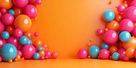 Obraz premium Colorful spheres, vibrant background, abstract design, for a modern aesthetic