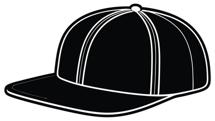 Trucker street wear black cap hat snapback templates icon fitted vector illustration 3d realistic mockup modern fashion accessories