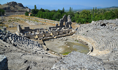 Tlos Ancient City in Fethiye, Mugla, Turkey.