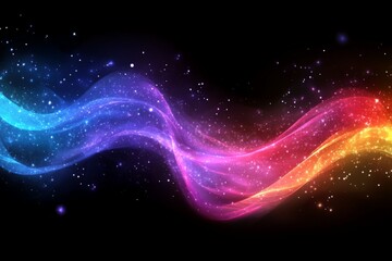 Obraz premium Colorful waves of light swirl through the dark universe creating a mesmerizing effect