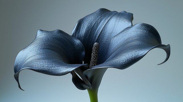 Elegant black calla lily flower studio setting botanical photography minimalist design close-up artistry