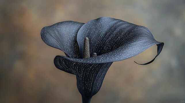 Captivating black calla lily flower studio setting macro photography artistic vibe close-up perspective