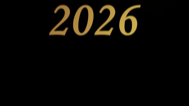 Carte de voeux anim&eacute;e pour souhaiter une Bonne ann&eacute;e en allemand (Frohes Neues Jahr) 2026 chic et simple, disparition de 2025 et apparition de 2026