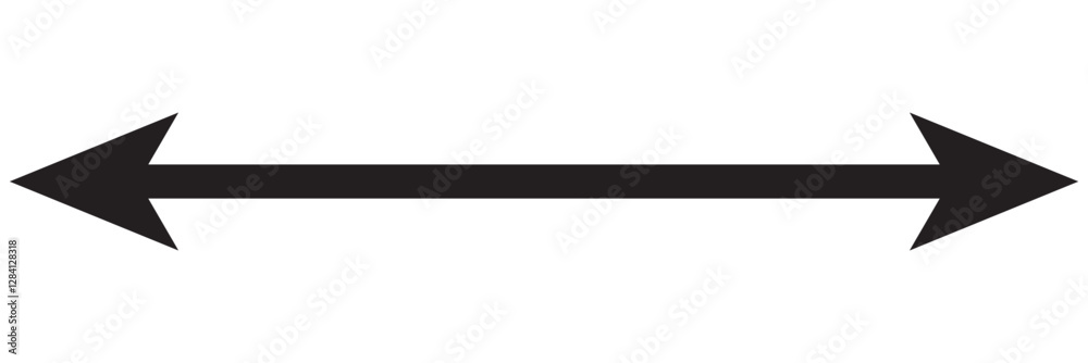 Wall mural long color double faced arrow pointing right icon vector