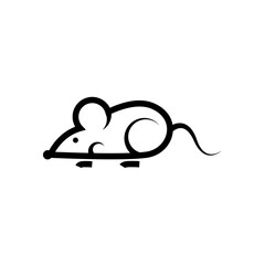 Cartoon mouse, rat icon line