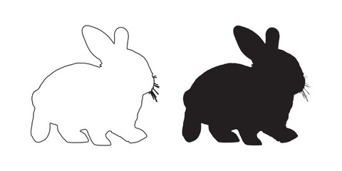 Minimalist Rabbit Silhouette - Timeless Bunny Design - High-Quality Rabbit Vector - Rabbit Icon
