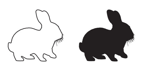 Rabbit Silhouette - Sharp and Defined Bunny Design - High-Quality Rabbit Vector - Rabbit Icon
