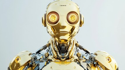 Golden Robot Advanced Technology Futuristic Design