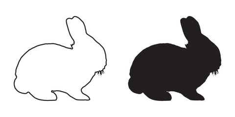 Rabbit Silhouette - Perfect for Digital Art - Minimalist Bunny Illustration - Rabbit Vector - Rabbit Icon
