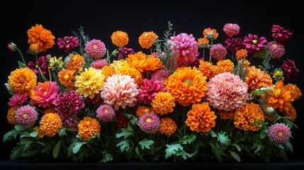 Vibrant flower arrangement studio setting floral photography colorful environment close-up view nature's beauty