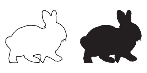 Simple Rabbit Silhouette - Elegant Bunny Design - High-Quality Rabbit Vector - Rabbit Icon
