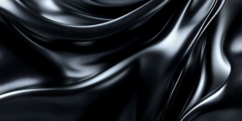 Obraz premium Black silk fabric texture close-up (1)