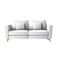 Modern White Two-Seater Sofa