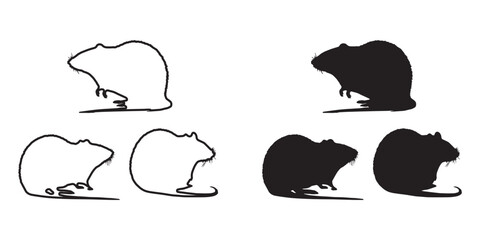 Minimalist Rat Silhouette - Simple Yet Striking Rodent Art - Rat Vector - Rat Icon
