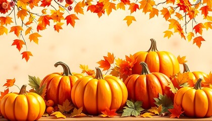 Bright Background Beautiful Thanksgiving Decorating
