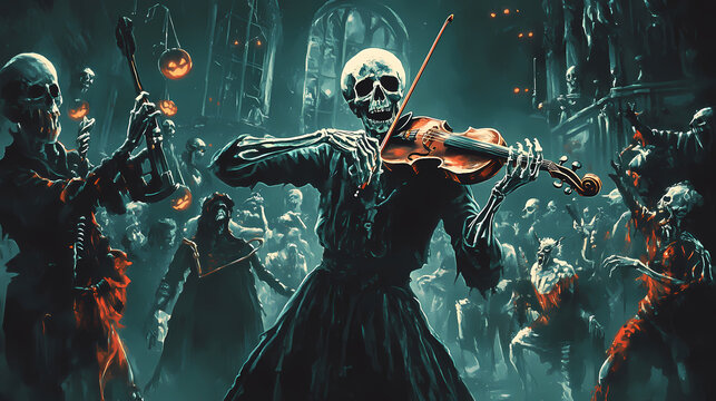 haunting atmosphere spectral skeleton violin