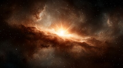 Golden solar burst cosmic surface celestial event outer space dynamic viewpoint sun's radiance in the universe