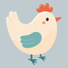 Cute chicken. Vector illustration in flat style