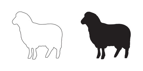 Sheep Silhouette - Professional Farm Animal Illustration - High-Quality Sheep Vector - Sheep Icon
