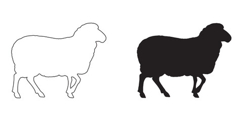 Sheep Silhouette - Minimalist and Stylish Sheep Outline - Sheep Vector - Sheep Icon
