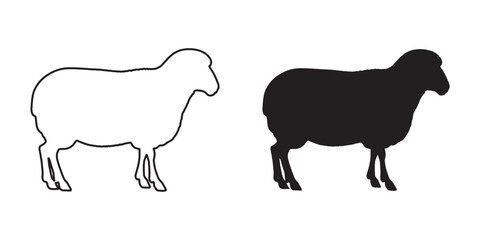 Sheep Silhouette - Perfect for Logos and Branding - Minimalist Sheep Illustration - Sheep Vector - Sheep Icon
