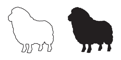 Sheep Silhouette - Classic and Professional Farm Livestock Art - Sheep Vector - Sheep Icon
