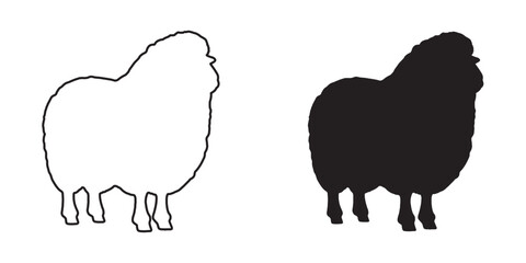 Sheep Silhouette - Bold Black and White Farm Animal Art - Sheep Vector - Sheep Icon
