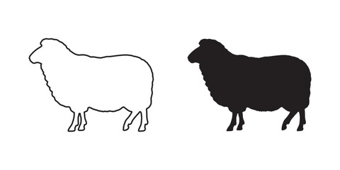 Sheep Silhouette - Detailed and Clean Livestock Art - High-Quality Sheep Vector - Sheep Icon
