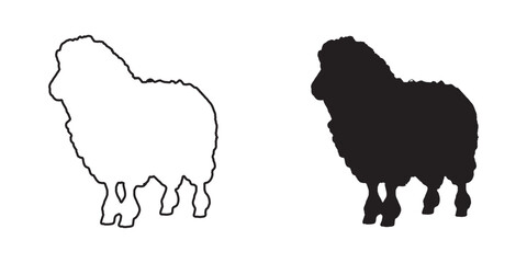 Sheep Silhouette - Elegant and Smooth Farm Illustration - Sheep Vector - Sheep Icon
