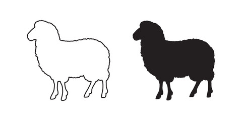 Sheep Silhouette - Clean and Minimal Pasture Animal Art - Sheep Vector - Sheep Icon
