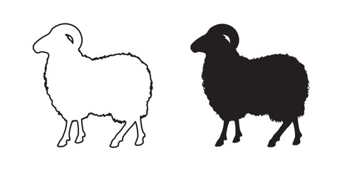 Sheep Silhouette - Detailed and Clean Livestock Graphics - Sheep Vector - Sheep Icon
