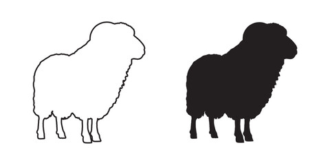 Minimalist Sheep Silhouette - Simple Yet Striking Farm Art - Sheep Vector - Sheep Icon
