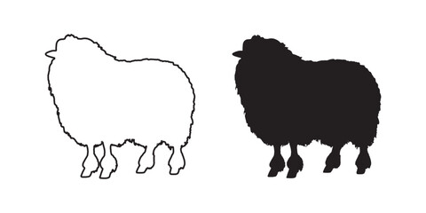 Sheep Silhouette - Sharp and Defined Farm Animal Illustration - Sheep Vector - Sheep Icon
