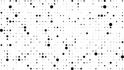 Black random dots on white background