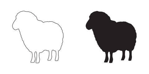 Artistic Sheep Silhouette - Unique and Stylish Farm Animal Illustration - Sheep Vector - Sheep Icon
