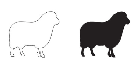 Abstract Sheep Silhouette - Simplified Farm Animal Artwork - Unique Sheep Vector - Sheep Icon
