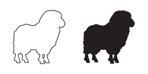 Sheep Silhouette - High-Detail Livestock Drawing - Classic Farm Animal Design - Sheep Vector - Sheep Icon
